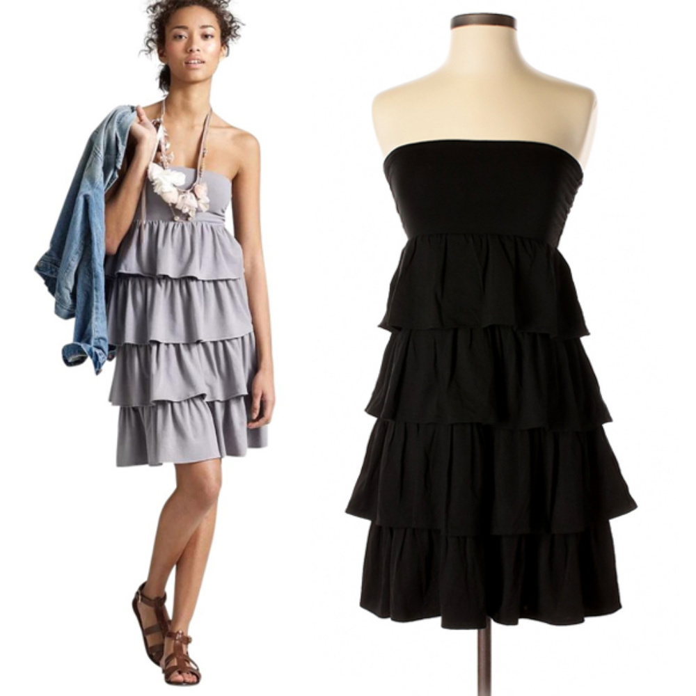 New J. Crew Black Strapless Gabriella Dress